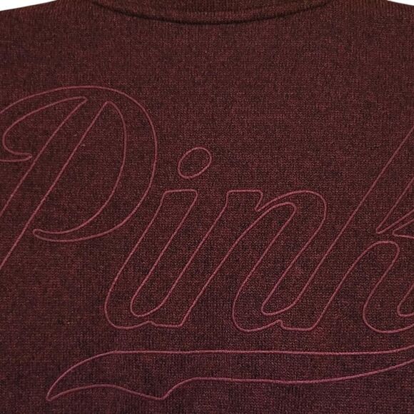 Victoria Secret PINK Women's Burgundy Quarter Zip, Embroidered Logo XS - Picture 5 of 6